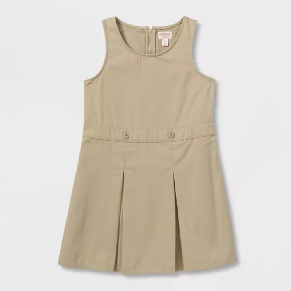 Girls' Sleeveless Uniform Woven Jumper